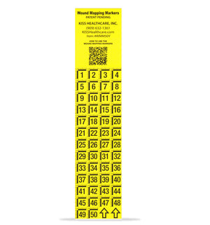 KISS Wound Mapping Marker: WMM50Y - 1 set of 50 yellow markers (100 Sheets)