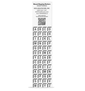 KISS Alphabetical Wound Mapping Marker: WMMABC - A - Z markers (100 Sheets)