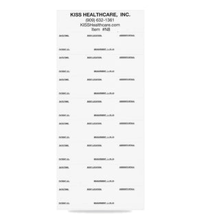 KISS Note Label for Wound Measuring Rings, Single Sheet, 8 Note Labels Per Sheet