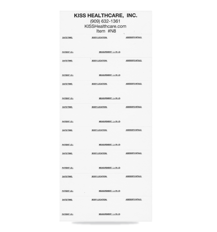 KISS Note Label for Wound Measuring Rings (N8) - KISS System